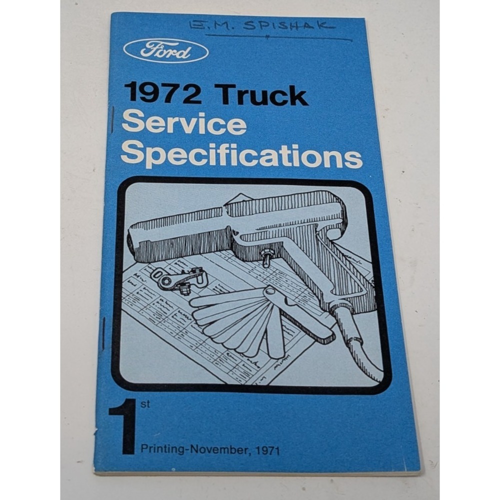 1972 Ford Truck Service Specifications Owners Manual Handbook F-Series Bronco
